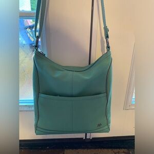 the sak leather bag with adjustable straps - turquoise